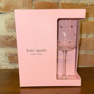 Kate Spade Pink Polka Dot Wine Glass